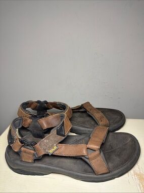 Teva Brown and Black Leather Strap Hiking Sandals